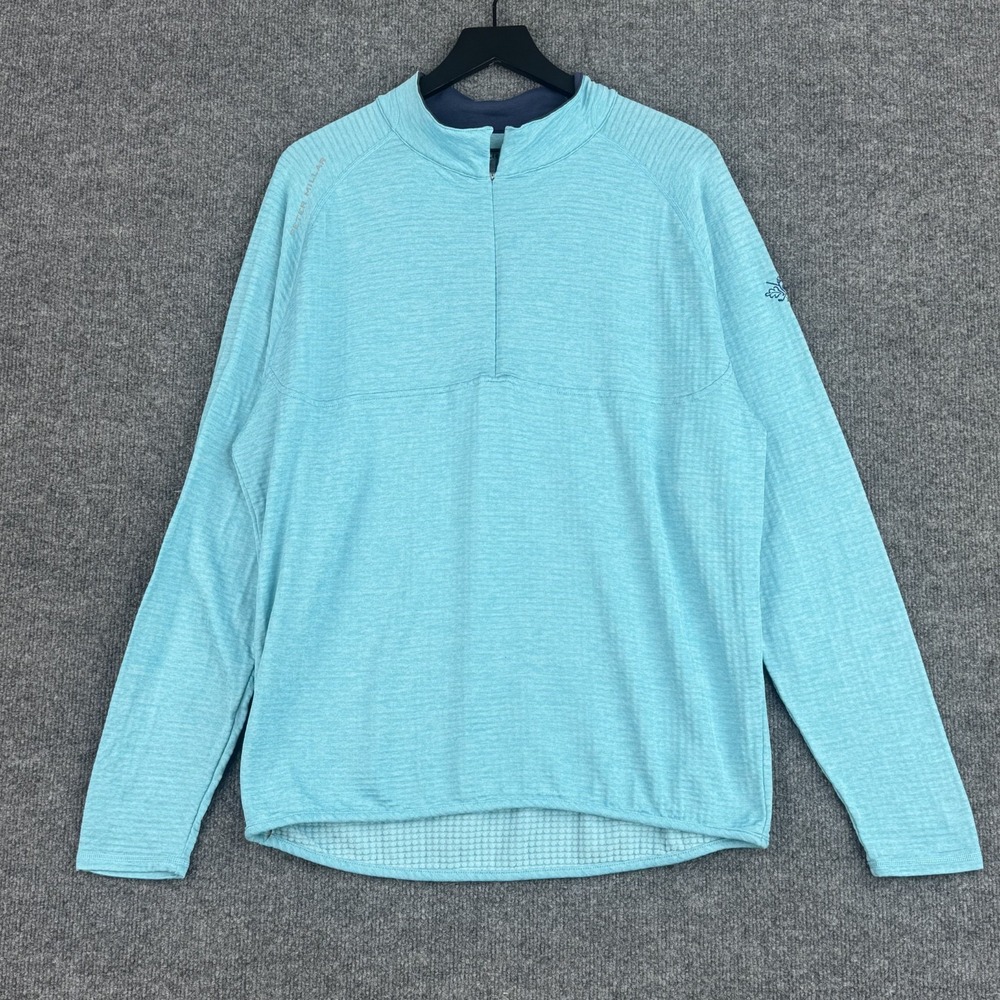 Peter Millar Quarter Zip Pullover Mens L Aqua Blue Stretch Golf 1922 Lightweight